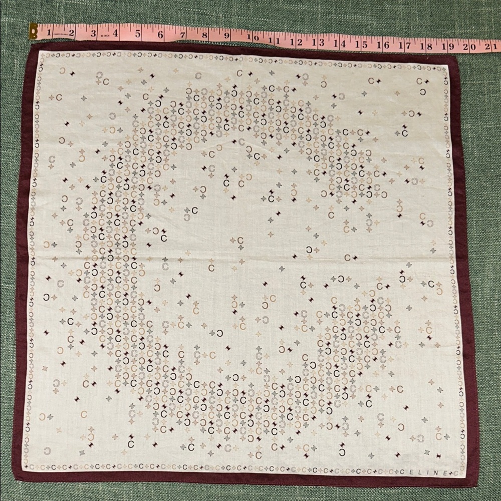 Celine Cream and Burgundy Scarf Bandana